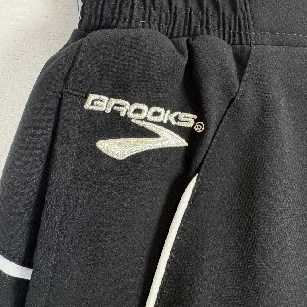 Brooks Running Pants Womens Small Long Black White Zip Ankle Track Pants 39" - Picture 3 of 13